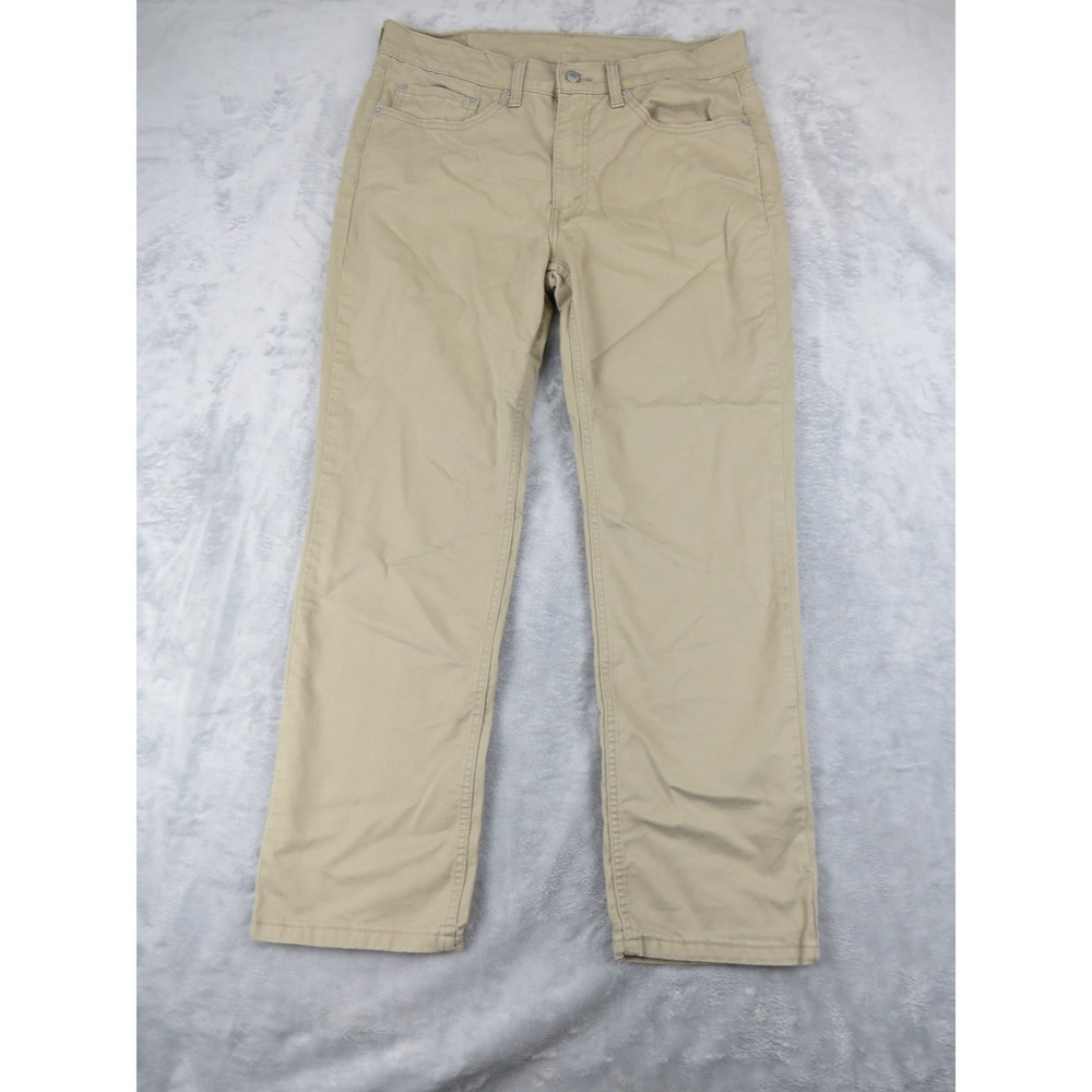 Levi's 514 Khaki Straight Fit Jeans Mens 34x30 Beige Denim Pants